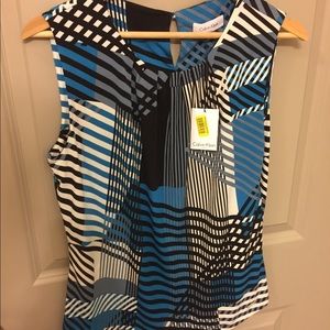 Comfy, stylish sleeveless Calvin Klein suiting top